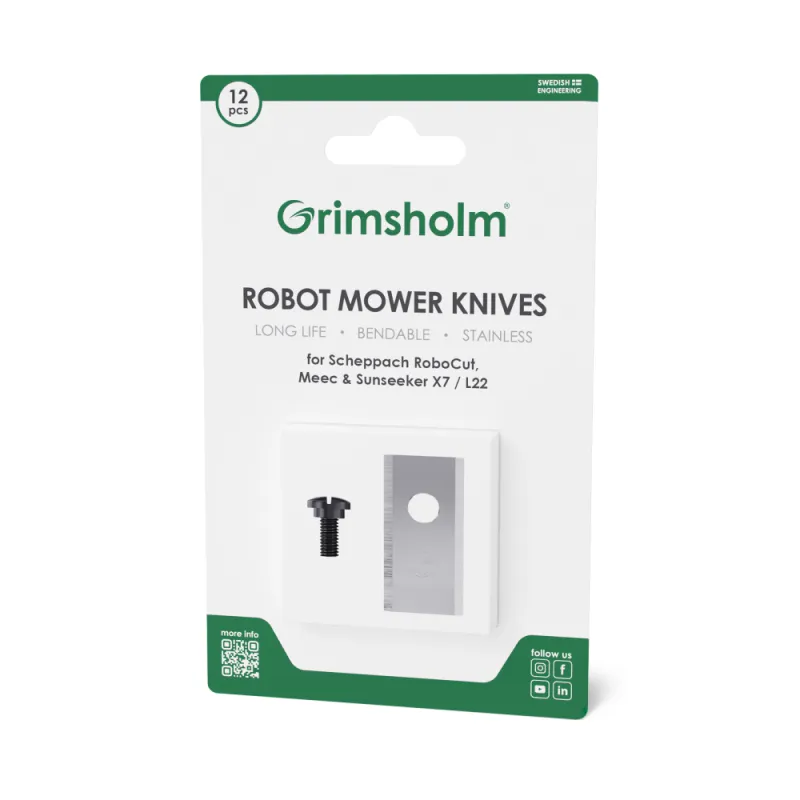 Grimsholm kniver til Scheppach RoboCut Sunseeker X7 L22 og Meec 12 stk