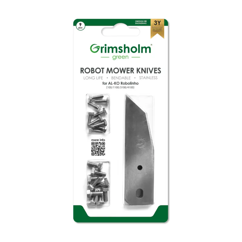 Grimsholm kniver til AL KO Robolinho 100 og 1000 serien 9 stk